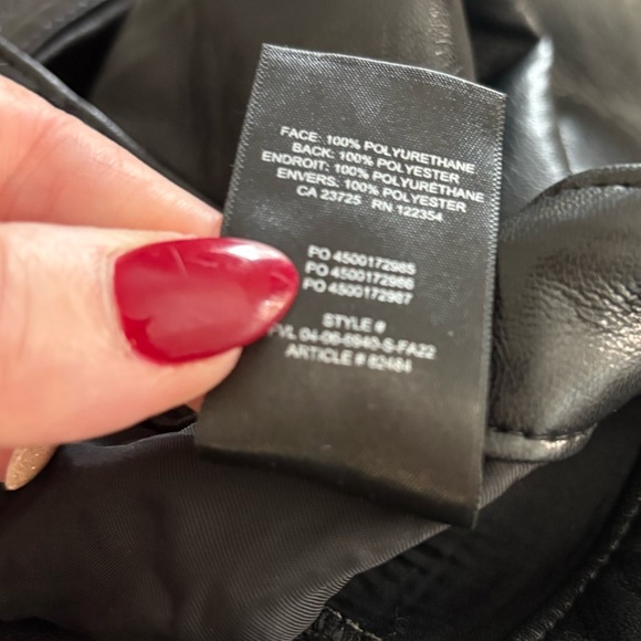 Aritzia Wilfred Melina Vegan Leather Pants Black Size 10 High Rise Straight Leg - Picture 6 of 6